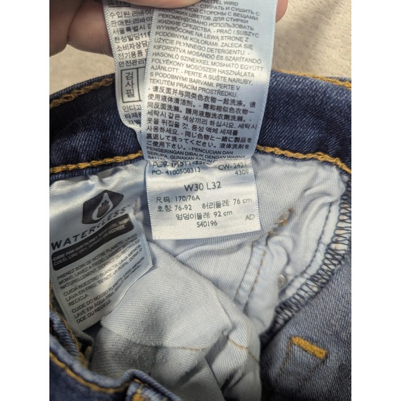 Levis 511 Jeans Mens 30x32 Blue Dark Wash Slim Skinny Fit Stretch Denim Casual - Picture 15 of 16